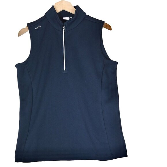 Ping Golf Tennis Vest Women's 6 Navy Blue Performance EUC Preppy Country Club - Picture 1 of 8